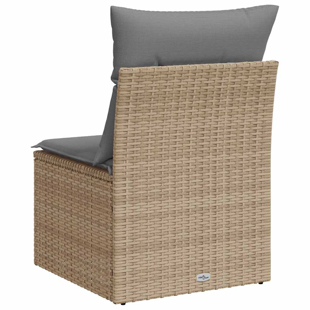 sofamodul til haven med hynder polyrattan beige