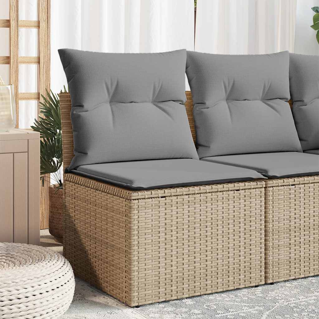 sofamodul til haven med hynder polyrattan beige
