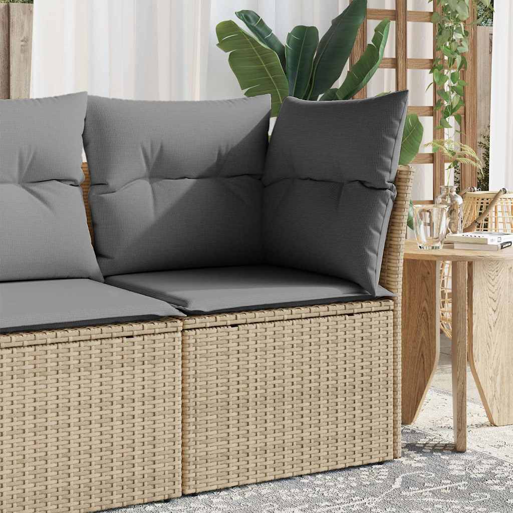 hjørnemodul til havesofa med hynder polyrattan beige