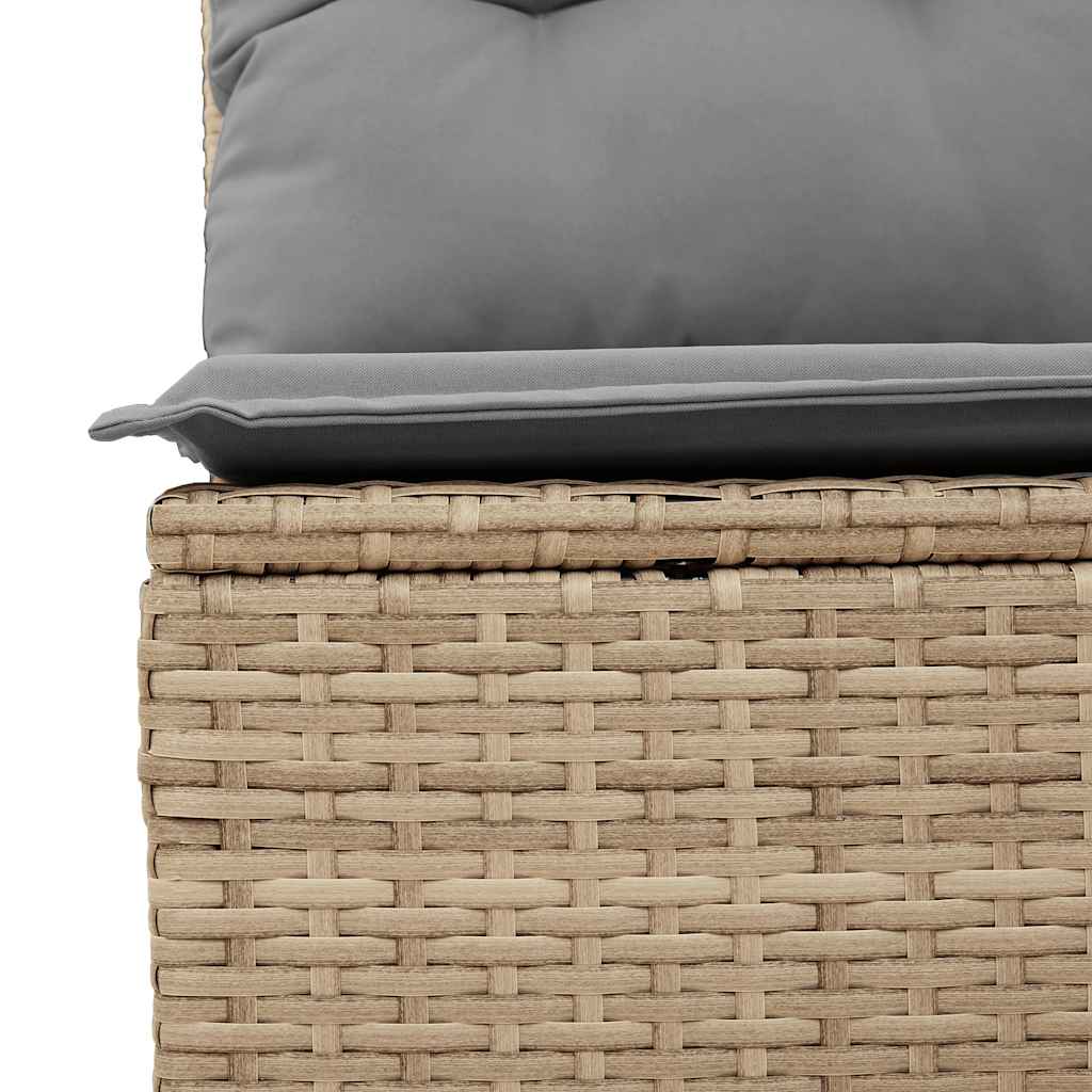 2-personers havesofa med hynder polyrattan beige