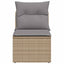 havestol med hynder uden armlæn polyrattan beige