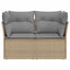 2-personers havesofa med hynder polyrattan beige