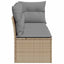 3-personers havesofa med hynder polyrattan beige