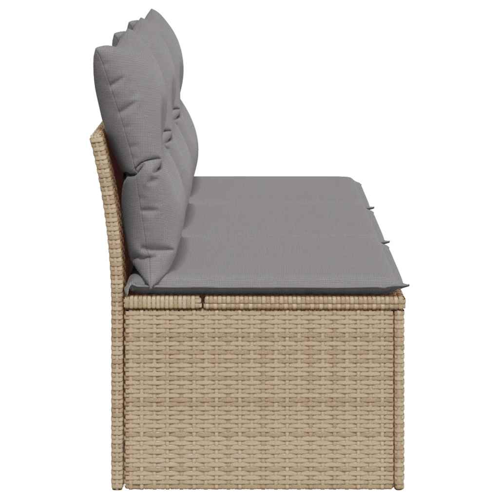 3-personers havesofa med hynder polyrattan beige