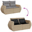 2-personers havesofa med hynder polyrattan beige