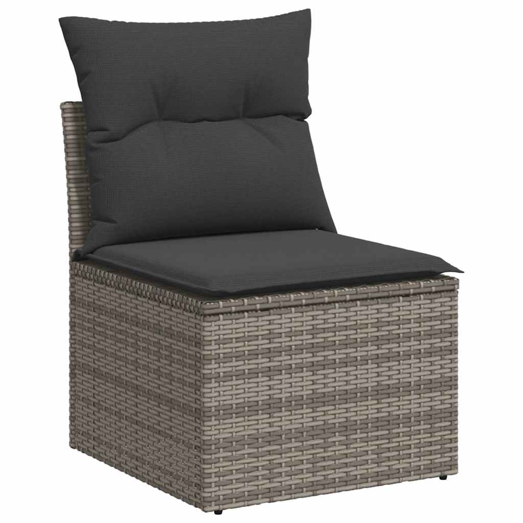 sofamodul til haven med hynder polyrattan grå