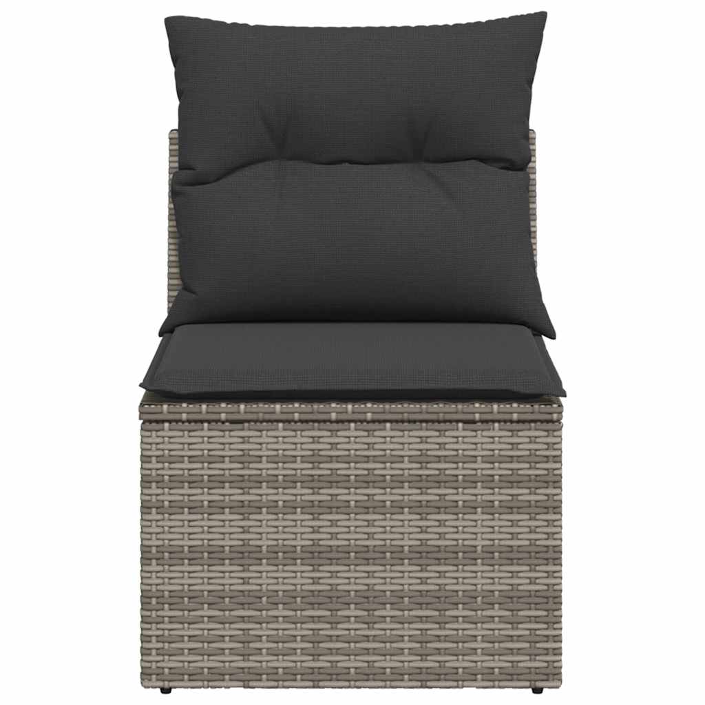 sofamodul til haven med hynder polyrattan grå