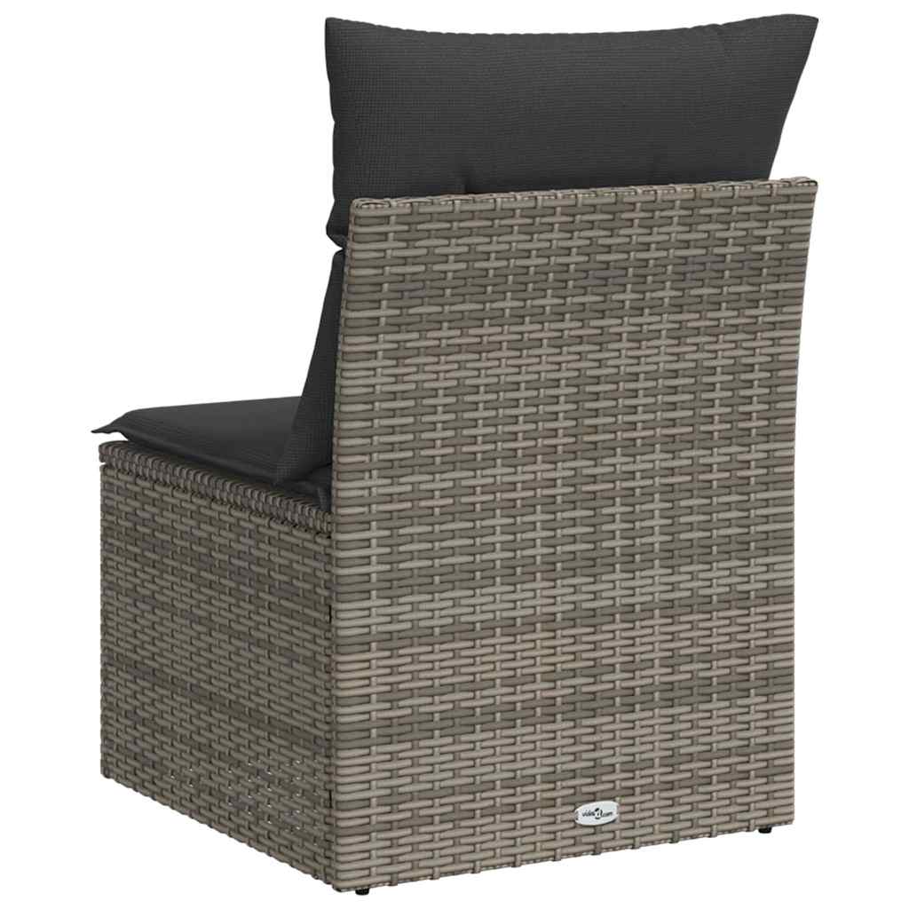sofamodul til haven med hynder polyrattan grå