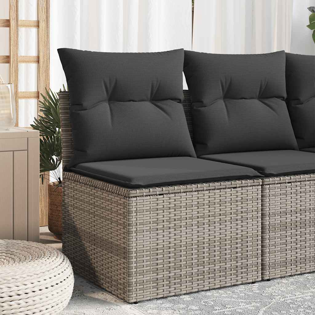 sofamodul til haven med hynder polyrattan grå