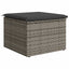 haveskammel med hynde 55x55x37 cm polyrattan grå
