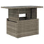 havebord med glastop 100x55x73 cm polyrattan grå