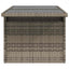 havebord med glastop 100x55x73 cm polyrattan grå