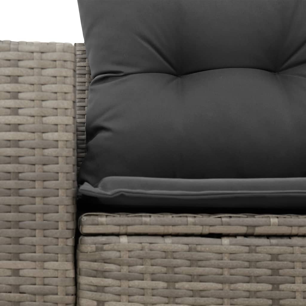 2-personers havesofa med hynder polyrattan grå