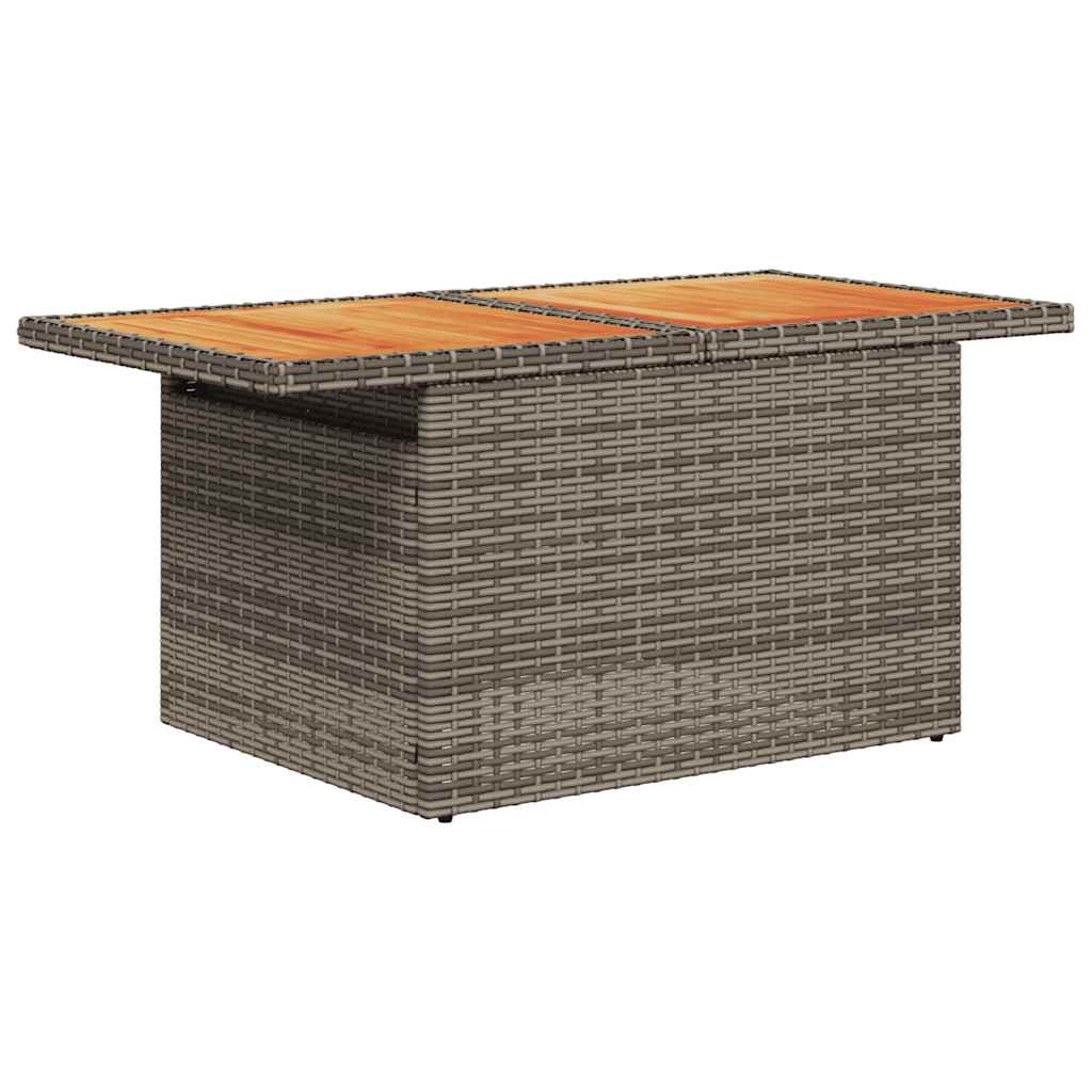 havebord 100x55x73 cm polyrattan og akacietræ grå