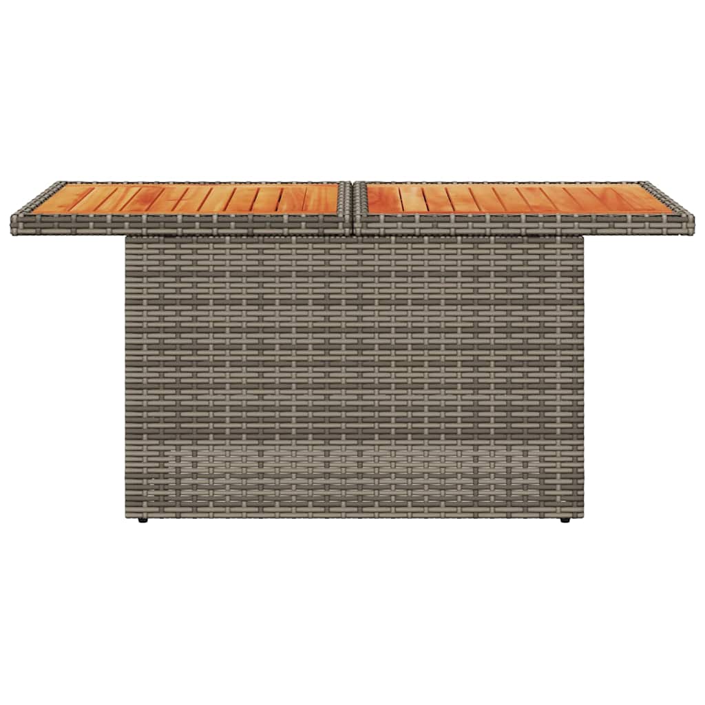 havebord 100x55x73 cm polyrattan og akacietræ grå