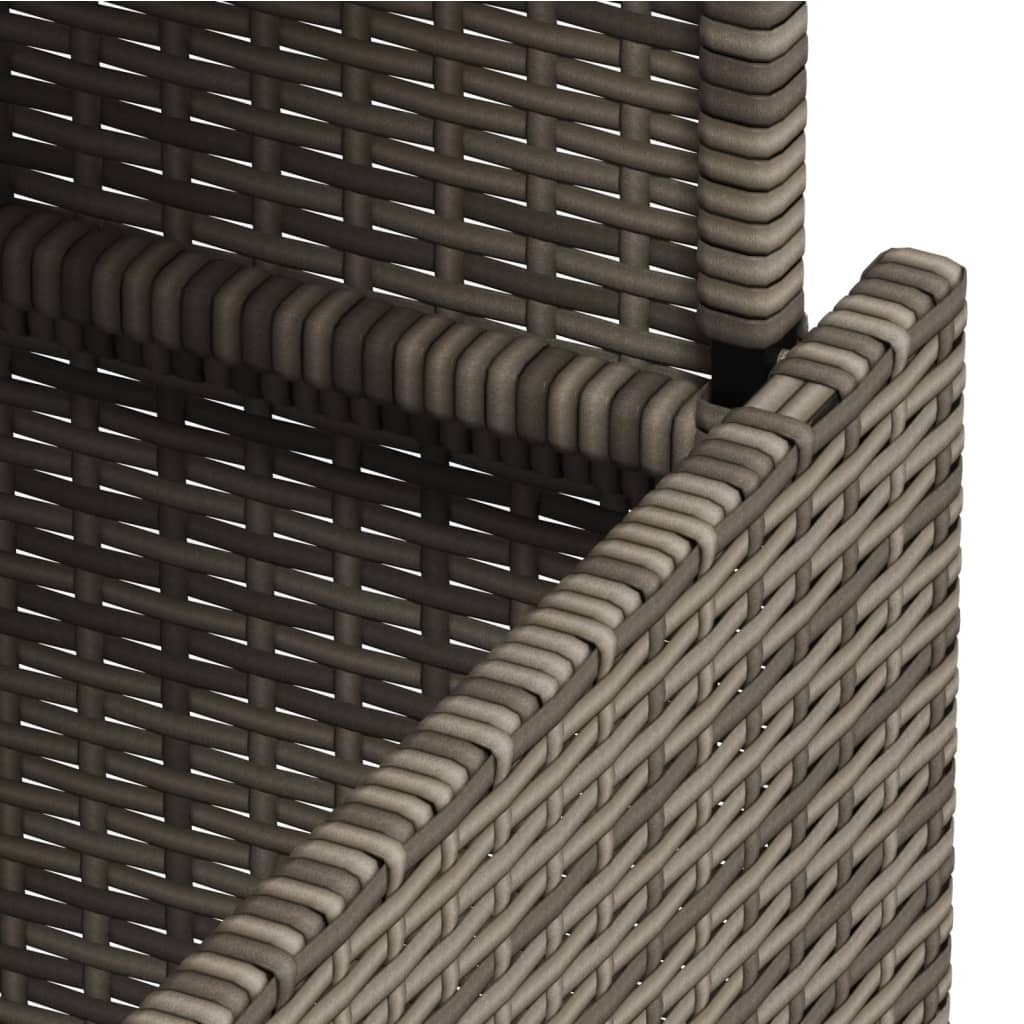 havebord 100x55x73 cm polyrattan og akacietræ grå