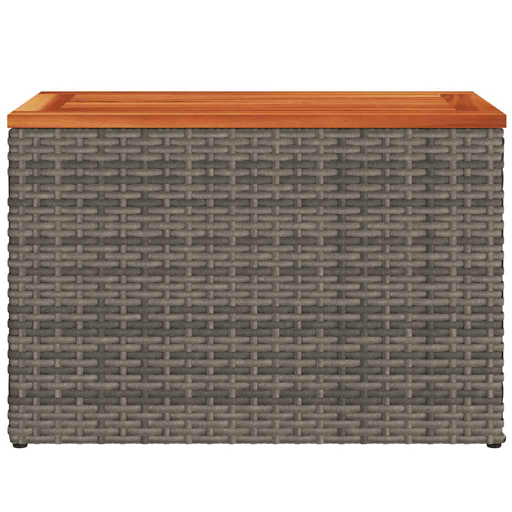 havesideborde 2 stk. 55x34x37 cm polyrattan og massivt træ grå