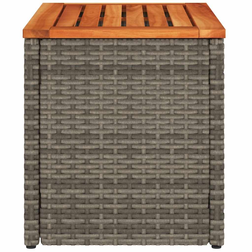 havesideborde 2 stk. 55x34x37 cm polyrattan og massivt træ grå