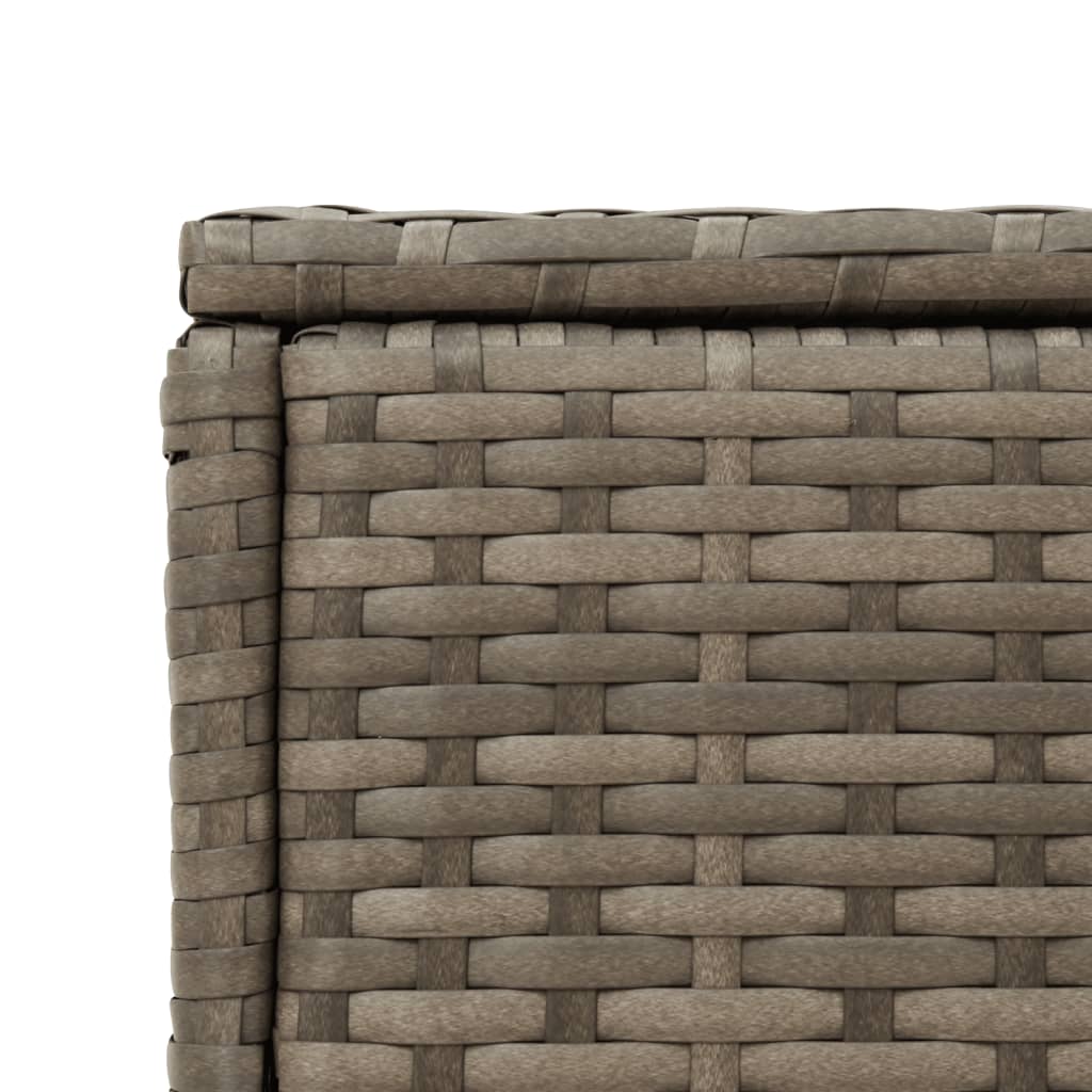 havesidebord med glastop 58x27,5x55 cm polyrattan grå