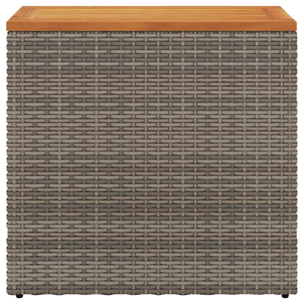 havesidebord med trætop 58x27,5x55 cm polyrattan grå