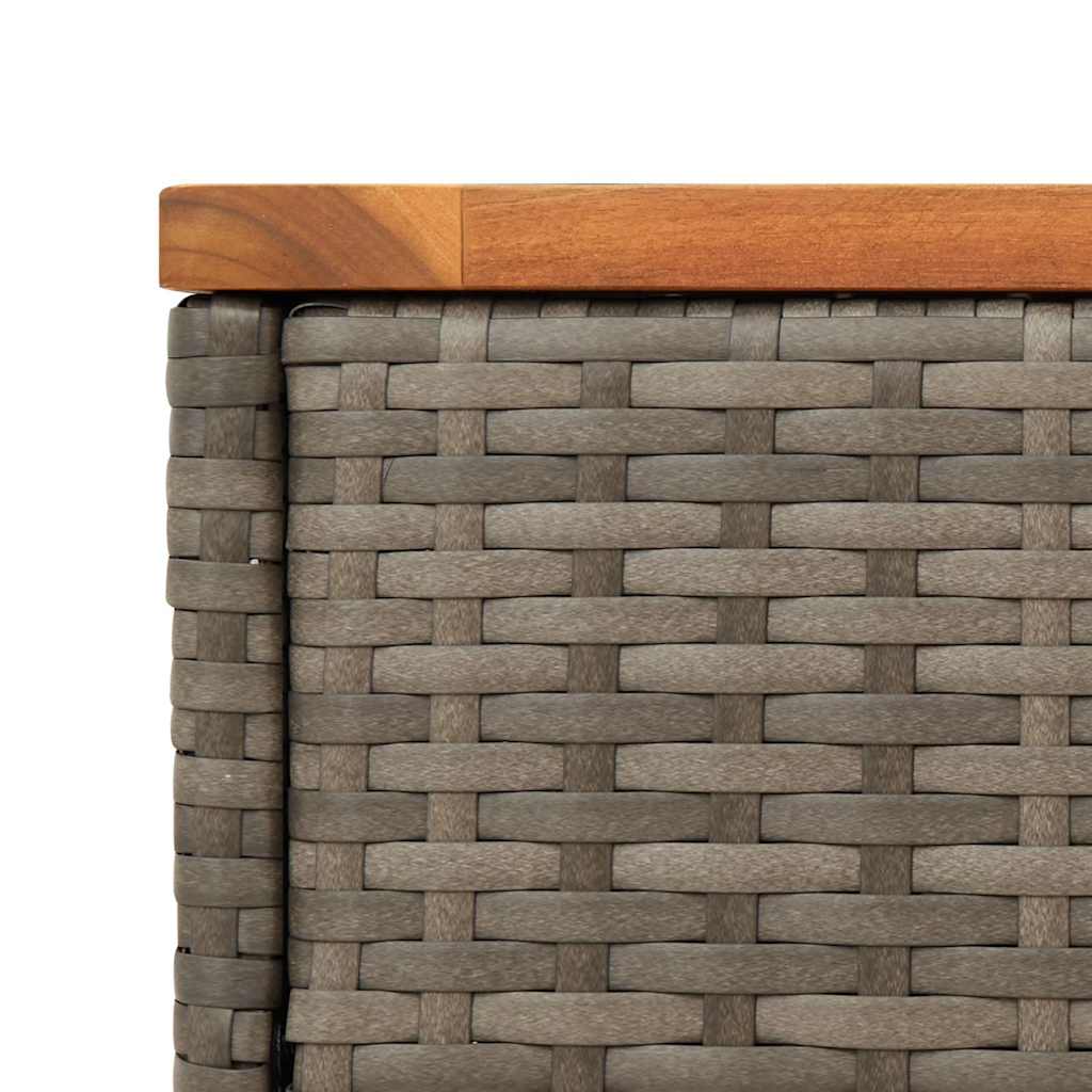 havesidebord med trætop 58x27,5x55 cm polyrattan grå