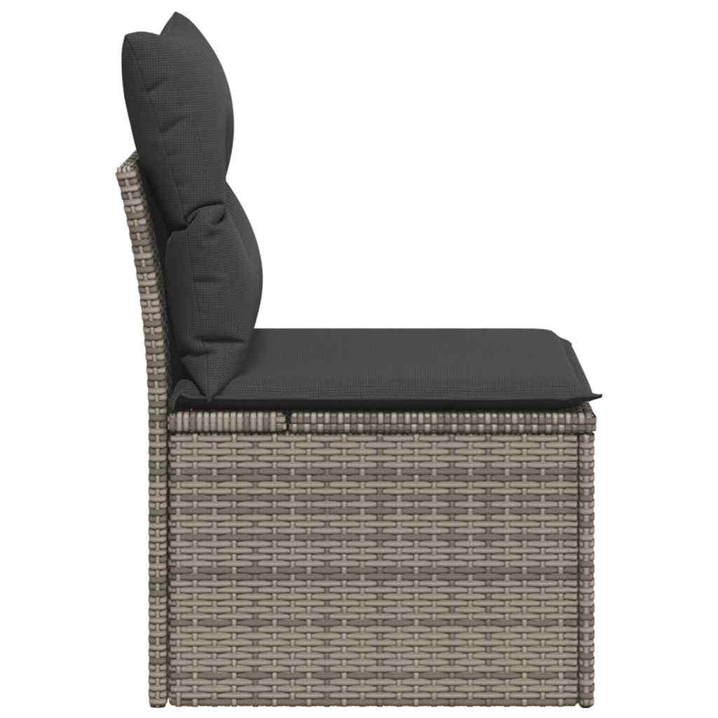 havestol med hynder uden armlæn polyrattan grå