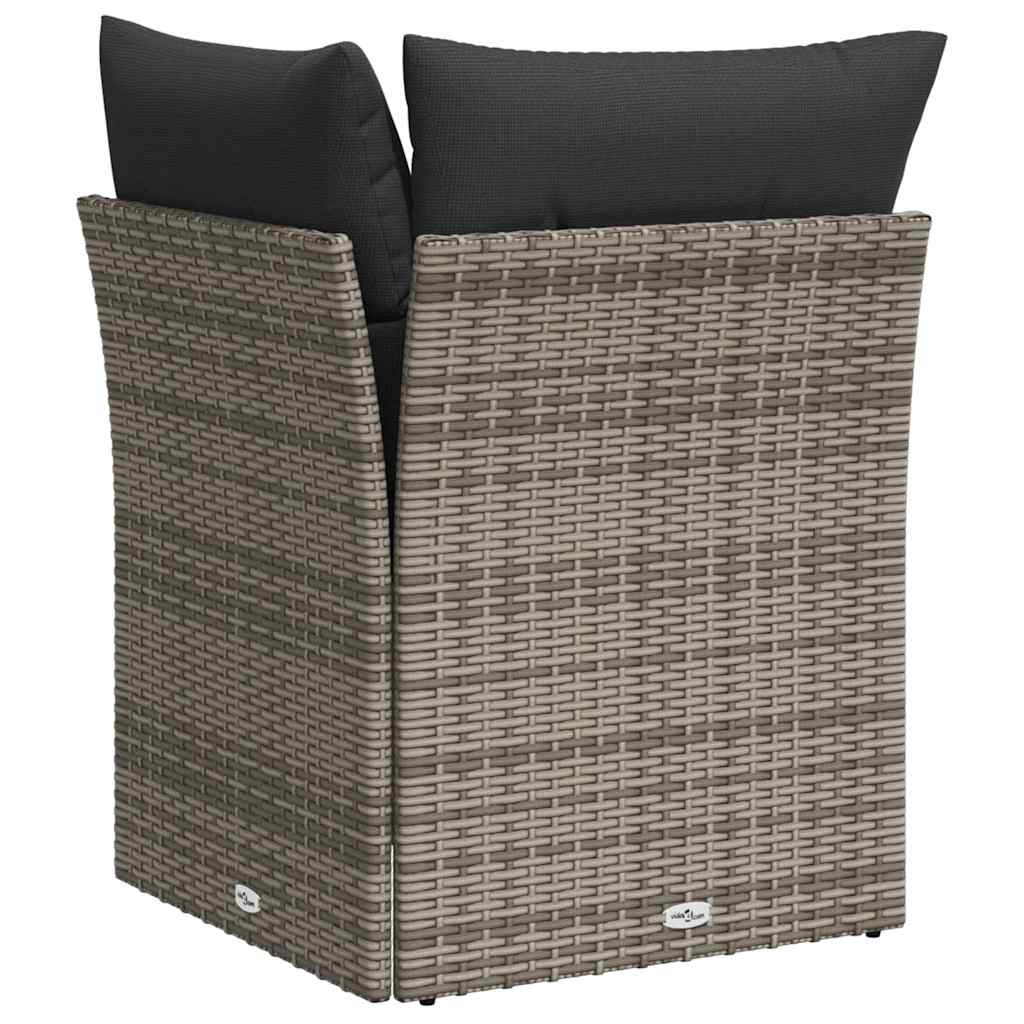 hjørnemodul til havesofa med hynder polyrattan grå