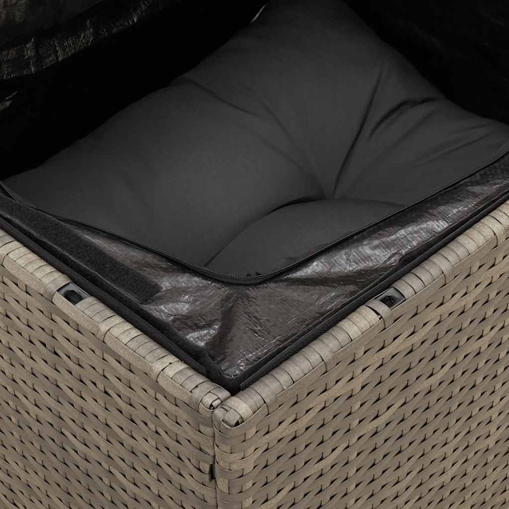 hjørnemodul til havesofa med hynder polyrattan grå