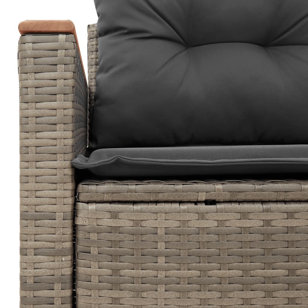 2-personers havesofa med hynder polyrattan grå