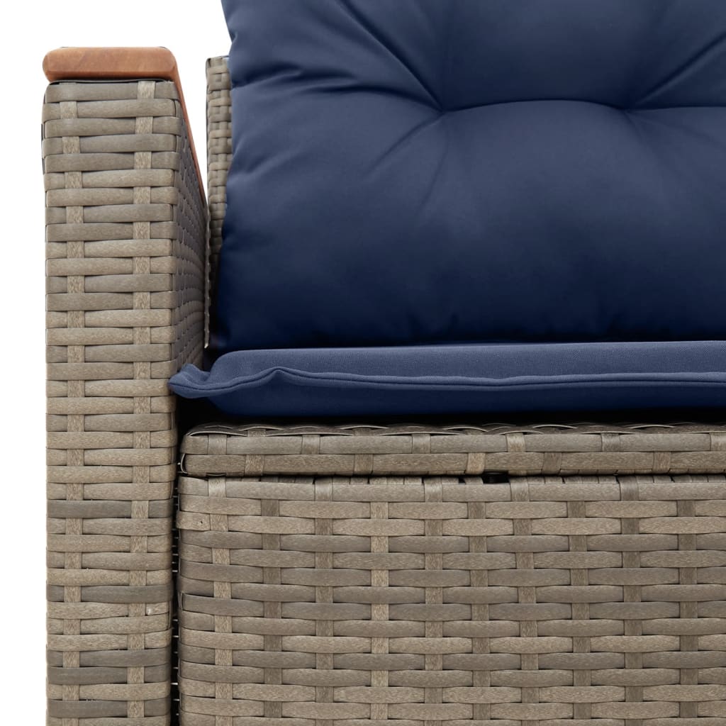 havesofa med hynder 2-personers grå polyrattan
