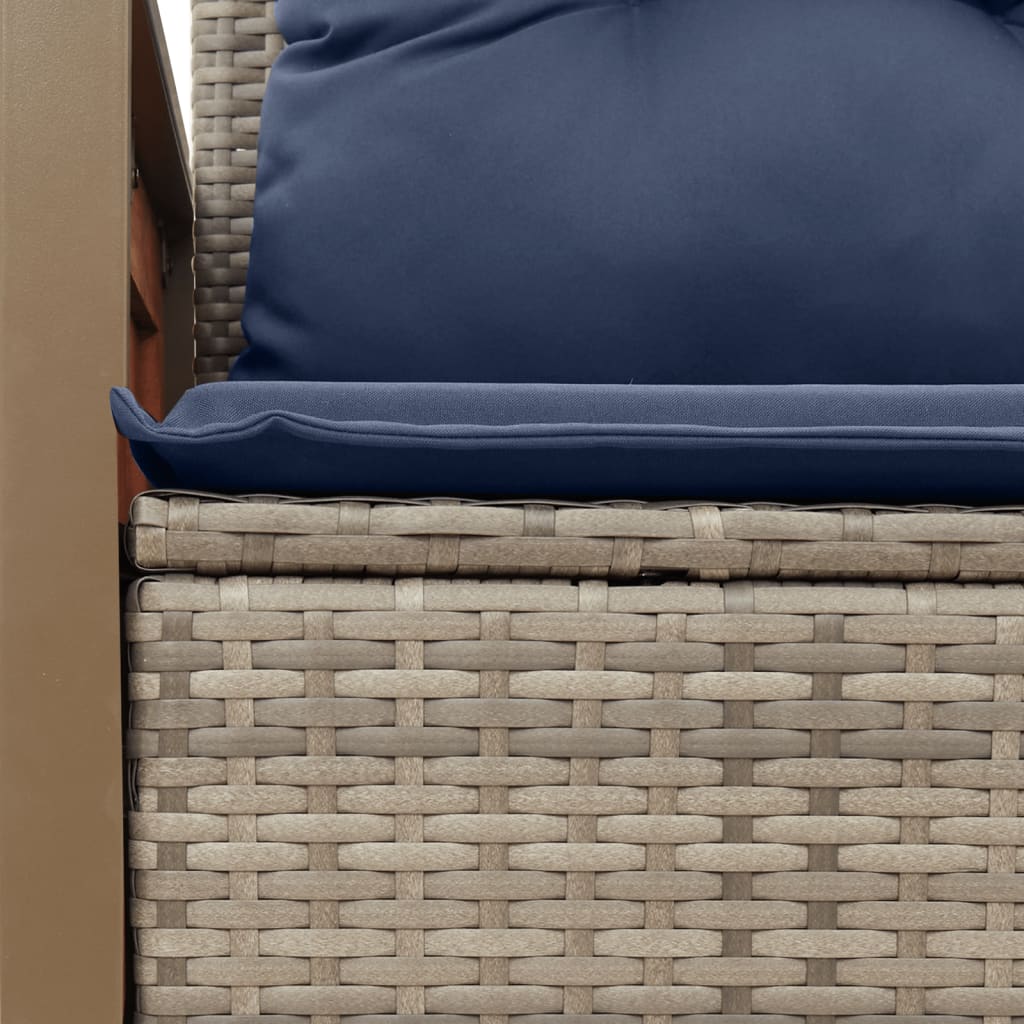 havesofa med hynder 2-personers grå polyrattan