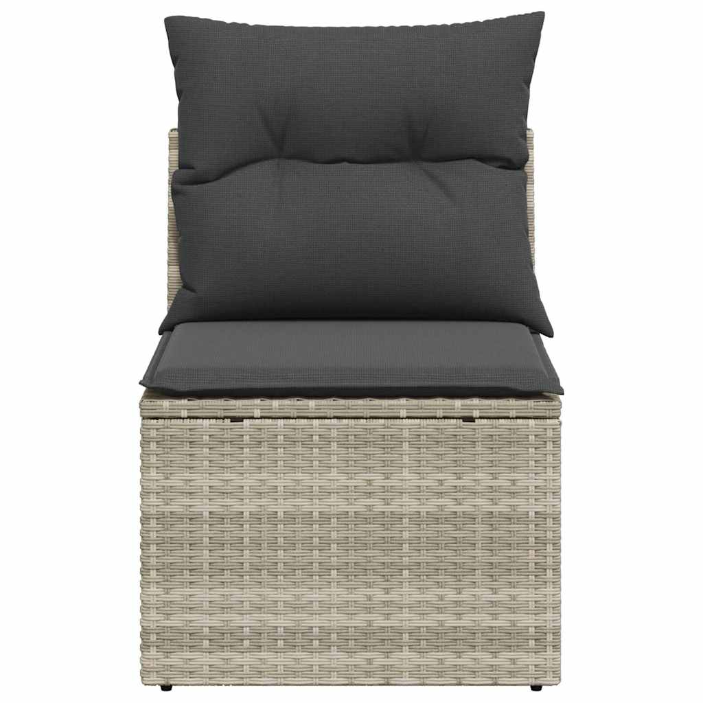 sofamodul til haven med hynder polyrattan lysegrå