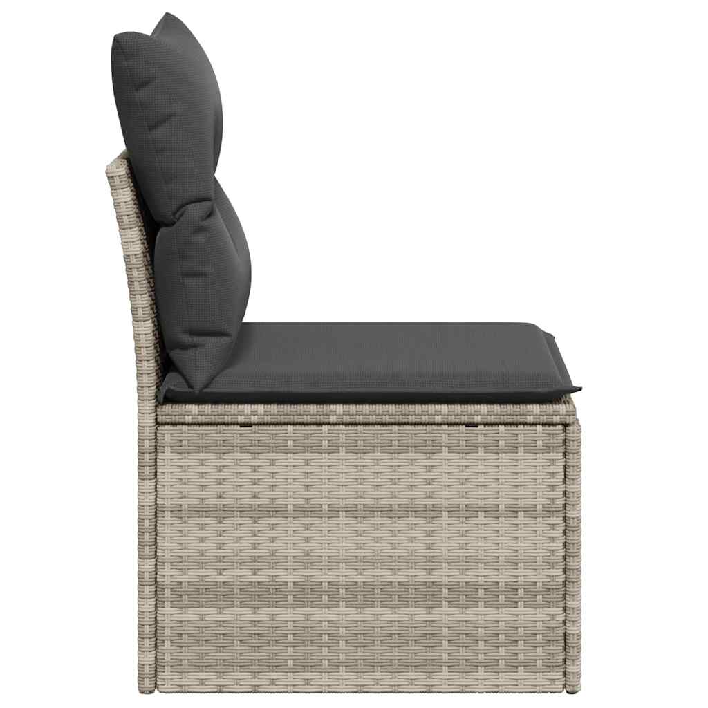 sofamodul til haven med hynder polyrattan lysegrå