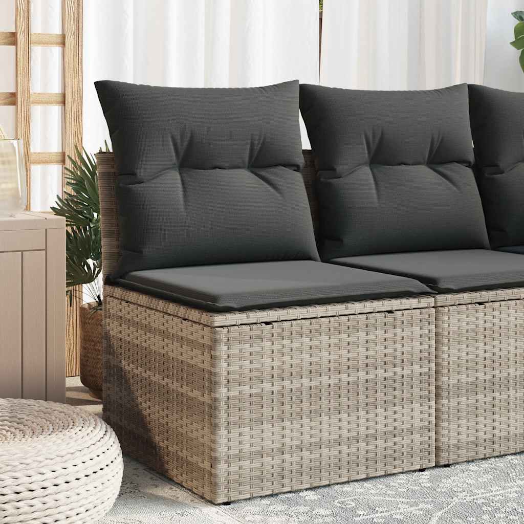 sofamodul til haven med hynder polyrattan lysegrå
