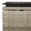 haveskammel med hynde 55x55x37 cm polyrattan lysegrå