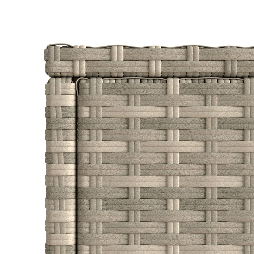 havesidebord med glastop 58x27,5x55 cm polyrattan lysegrå