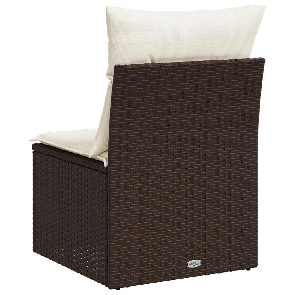 sofamodul til haven med hynder polyrattan brun