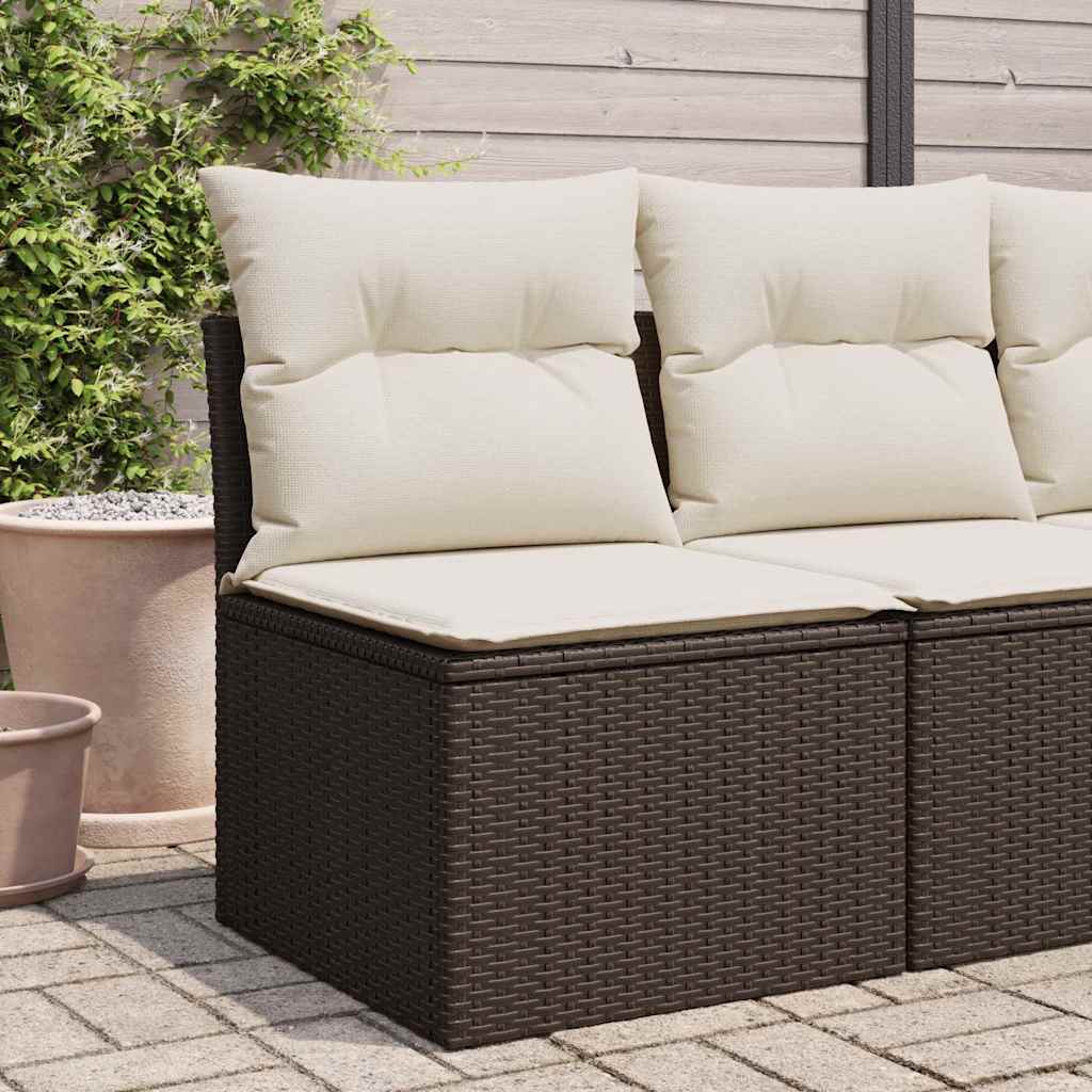 sofamodul til haven med hynder polyrattan brun
