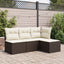 haveskammel med hynde 55x55x37 cm polyrattan brun