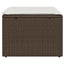 haveskammel med hynde 55x55x37 cm polyrattan brun