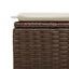 haveskammel med hynde 55x55x37 cm polyrattan brun