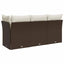 3-personers havesofa med hynder polyrattan brun