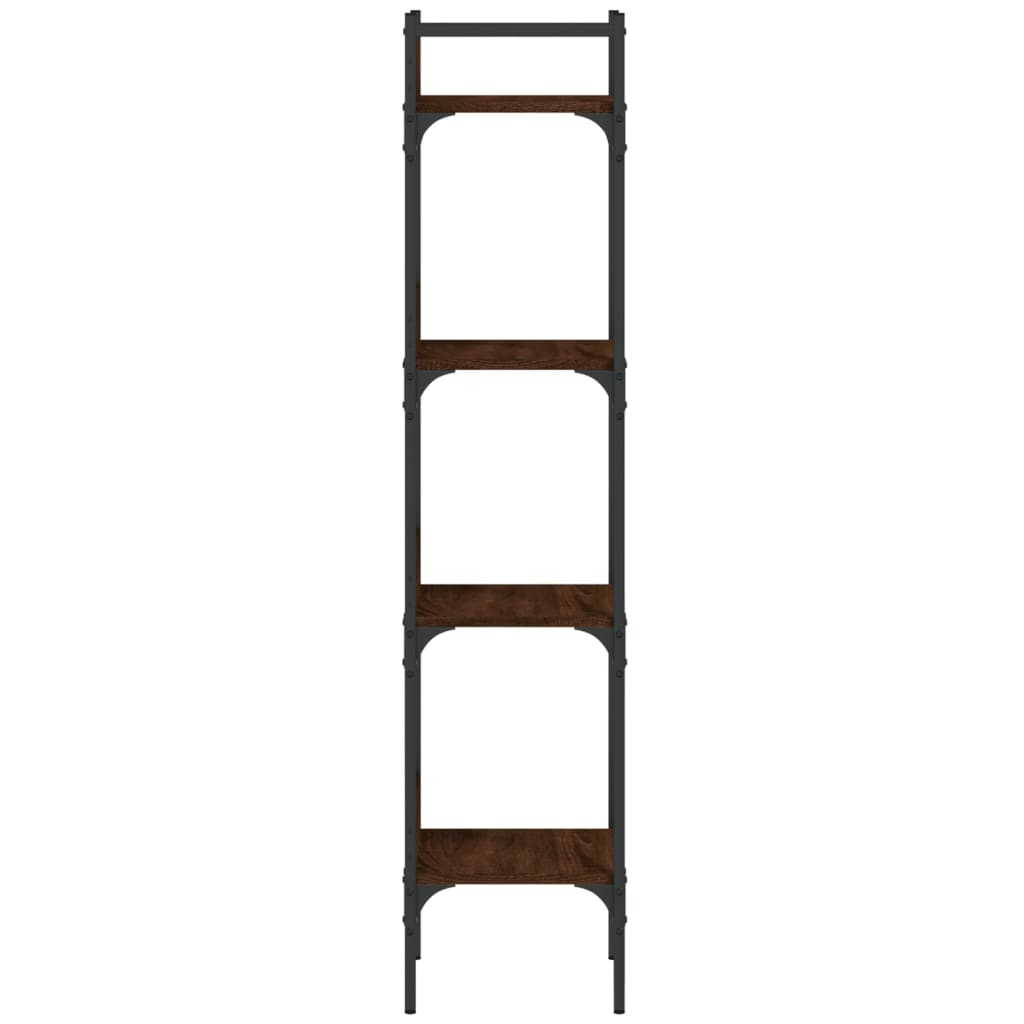 bogreol 35x30x138,5 cm 4 hylder konstrueret træ brunt egetræ