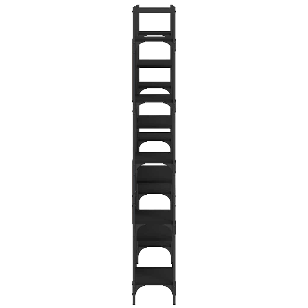 bogreol 155,5x24x166,5 cm konstrueret træ sort