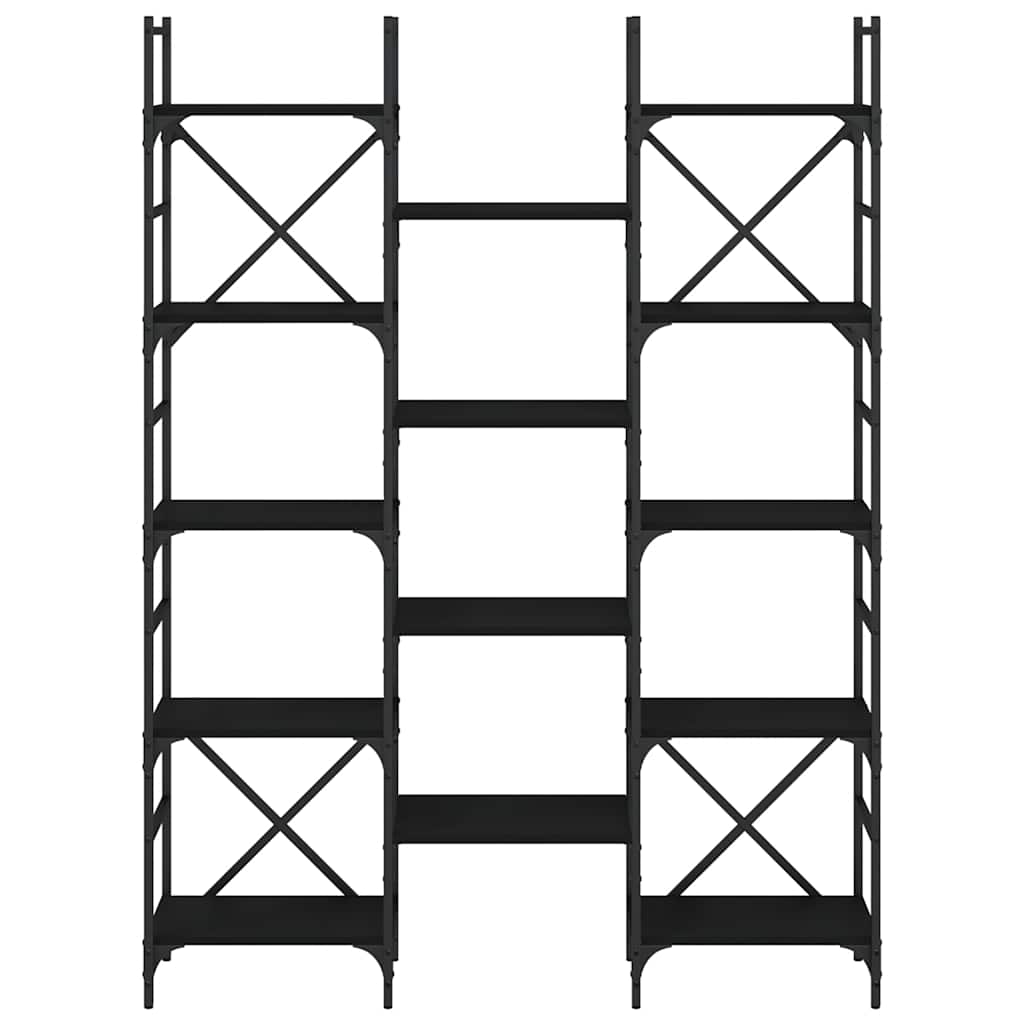 bogreol 127,5x28,5x172,5 cm konstrueret træ sort