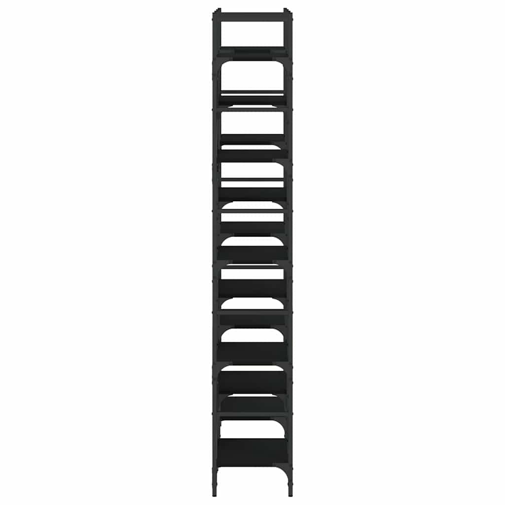 bogreol 127,5x28,5x172,5 cm konstrueret træ sort
