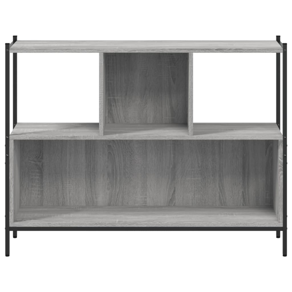 bogreol 102x28x77,5 cm konstrueret træ grå sonoma-eg