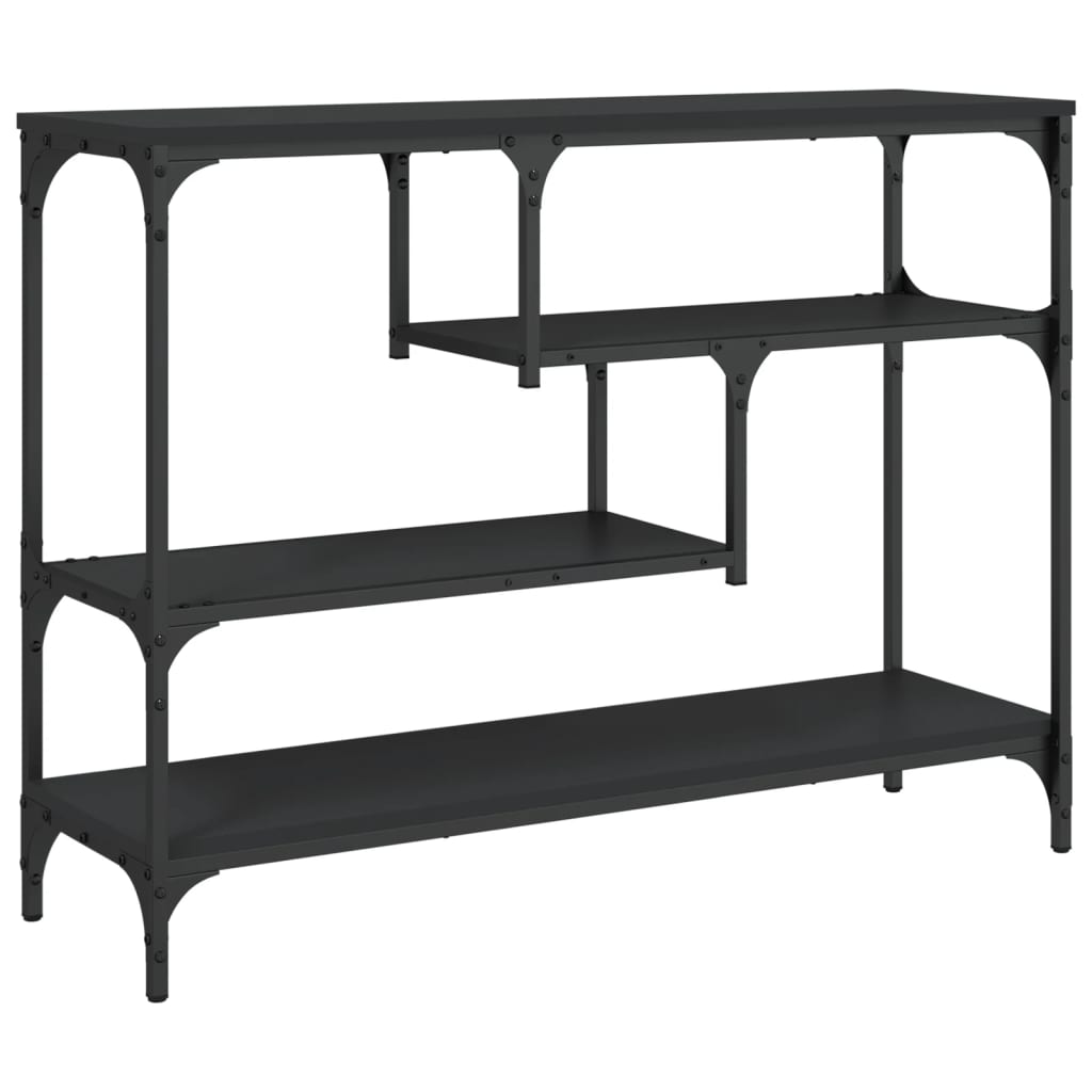 konsolbord 100x30x75 cm konstrueret træ sort