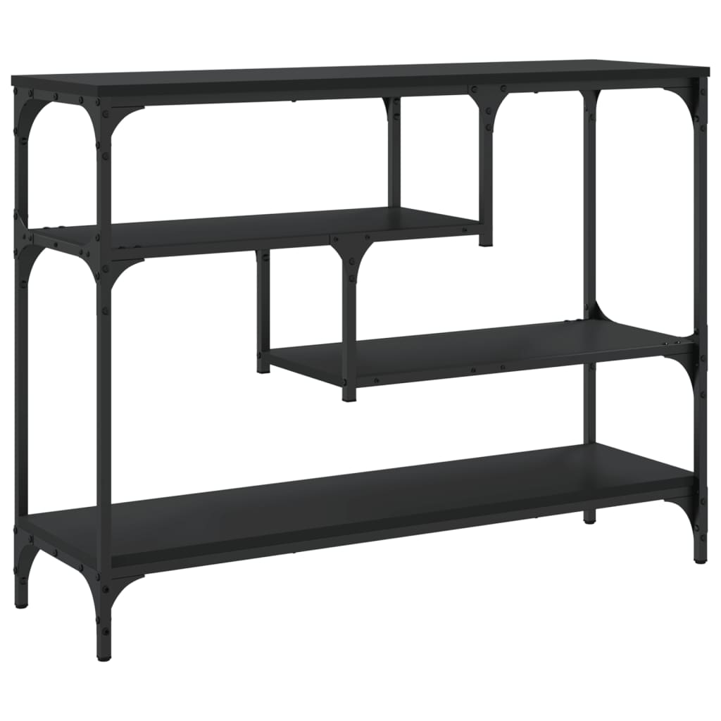 konsolbord 100x30x75 cm konstrueret træ sort