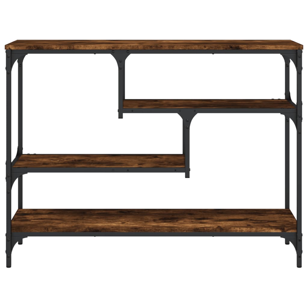 konsolbord 100x30x75 cm konstrueret træ røget egetræsfarve